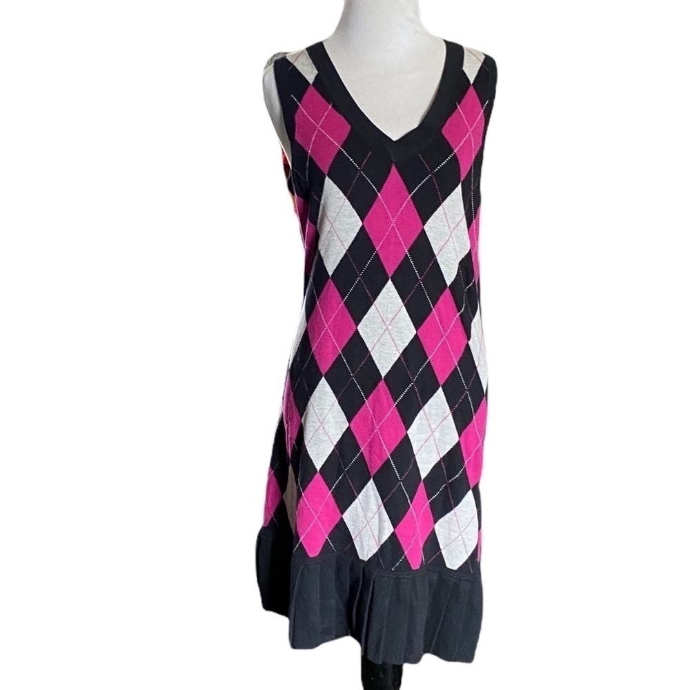 Tommy Hilfiger Argyle sweater Dress SZ SM